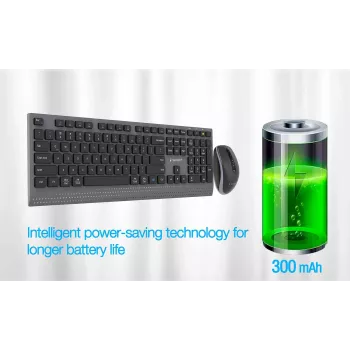 Gembird KBS-WPS-02-CYRL Dual-Mode Wireless Keyboard and Mouse Set, 2.4 GHz + Bluetooth, Russian Cyrillic Layout, Black