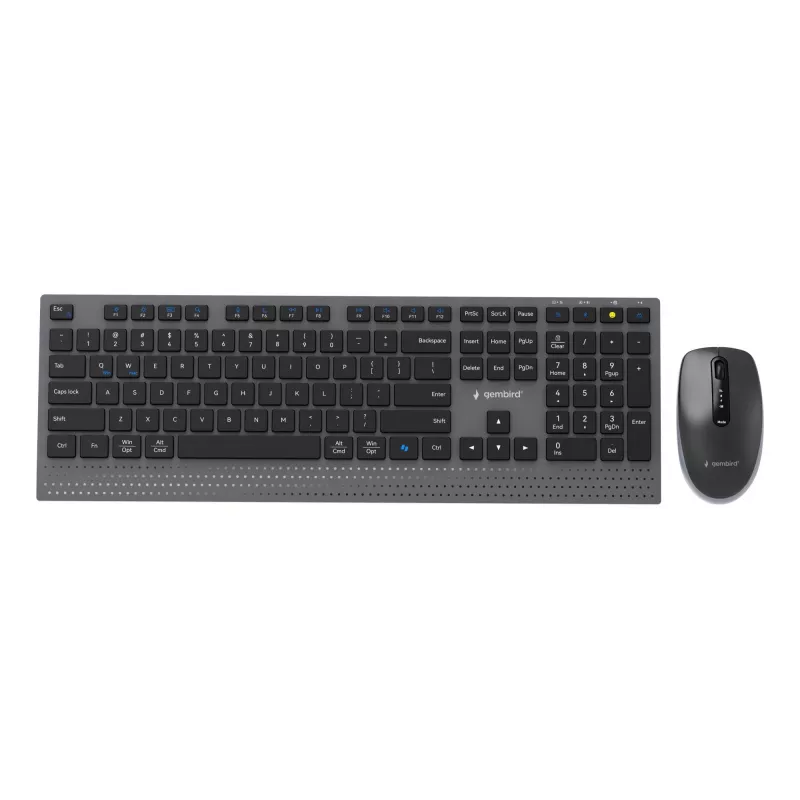 Gembird KBS-WPS-02 Dual-Mode Slim Wireless Desktop Set, 2.4GHz + Bluetooth, US Layout (Keyboard & Mouse)