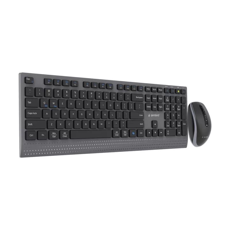 Gembird KBS-WPS-02 Dual-Mode Slim Wireless Desktop Set, 2.4GHz + Bluetooth, US Layout (Keyboard & Mouse)