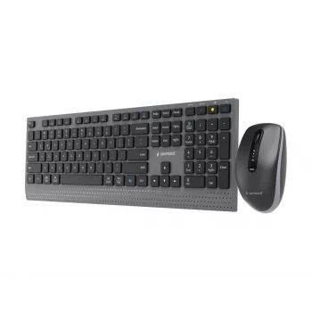 Gembird KBS-WPS-02 Dual-Mode Slim Wireless Desktop Set, 2.4GHz + Bluetooth, US Layout (Keyboard & Mouse)