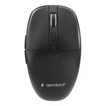 Gembird MUSW2-6B-01 Dual-mode Wireless Mouse, 2.4 GHz + Bluetooth 5.0, 1600 DPI, 6 Buttons, Black