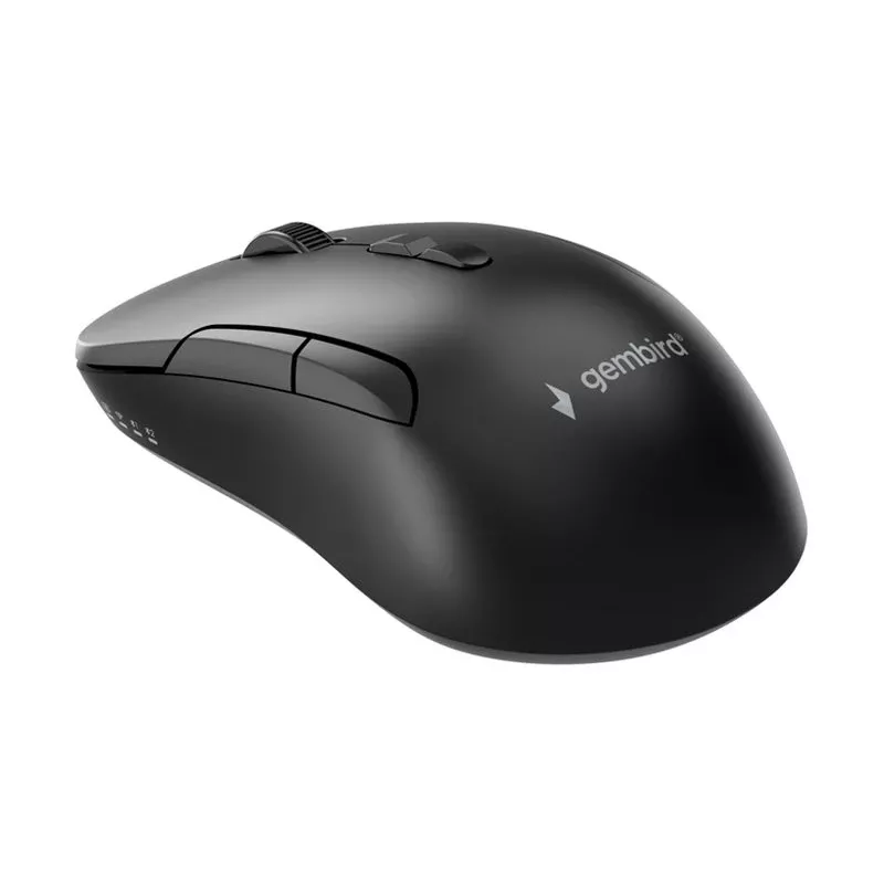 Gembird MUSW2-7B-01 Dual-Mode Wireless Mouse (2.4G + Bluetooth), 1600 DPI, 7-Button, Black