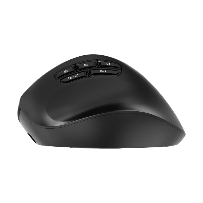 Gembird MUSW3-9B-01 Triple-Mode Wireless Ergonomic Mouse (2.4 GHz + Bluetooth + USB-C), 2400 DPI, 9 Buttons, Black