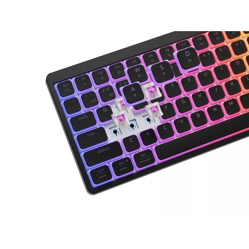 GENESIS Thor 430 TKL Wireless Mechanical Gaming Keyboard, Outemu Red Switches, RGB Backlight, Triple Mode (USB-C/2.4GHz/Bluetooth), US English QWERTY, Black