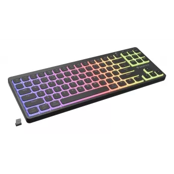 GENESIS Thor 430 TKL Wireless Mechanical Gaming Keyboard, Outemu Red Switches, RGB Backlight, Triple Mode (USB-C/2.4GHz/Bluetooth), US English QWERTY, Black