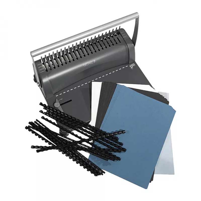 Genie CB 850 Manual Comb Binding Machine, 350 Sheets, Black