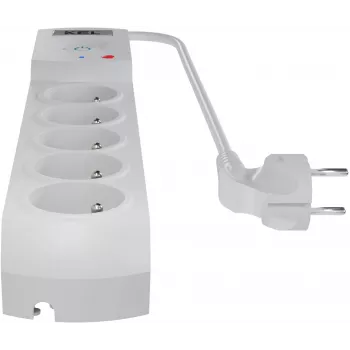 GETFORT 5-Outlet Surge Protected Power Strip, 3m Cable, Grey