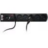 GETFORT 5P-3M-B-USB Surge Protector Power Strip, 5 AC Outlets, 2 USB-A Ports, 3m Cable, Black