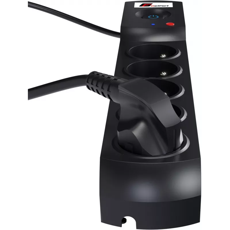 Getfort 5P-5M-B 5-Outlet Surge Protector Power Strip, 5m Cable, Black