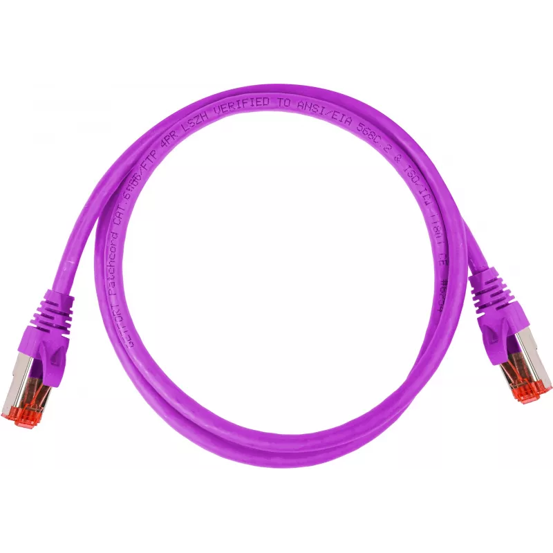 GETFORT Cat.6A S/FTP LSOH Patch Cable 0.5m Purple