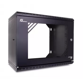 GETFORT ECO v3 9U 19-Inch Wall-Mount Rack Cabinet 520x450 mm Black Tempered Glass Door
