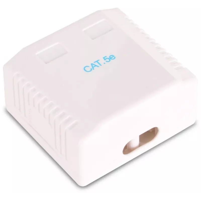 GETFORT GF-2G5EFTP Shielded Surface-Mount RJ45 Outlet, 2-Port, Cat.5e, White