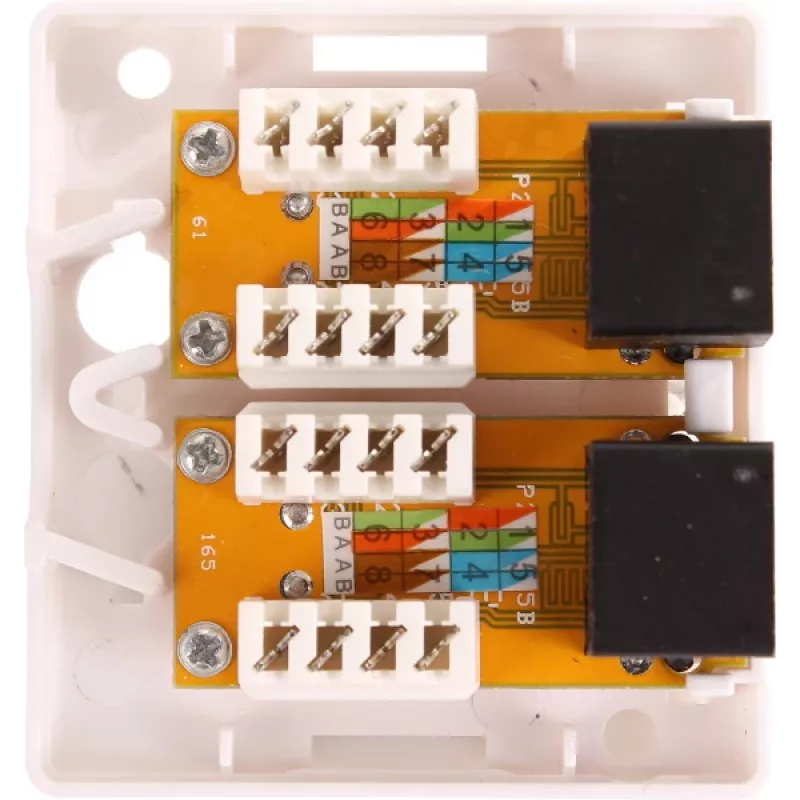 GETFORT GF-2G5EUTP Surface-Mount Dual RJ45 Cat.5e UTP Network Outlet, White