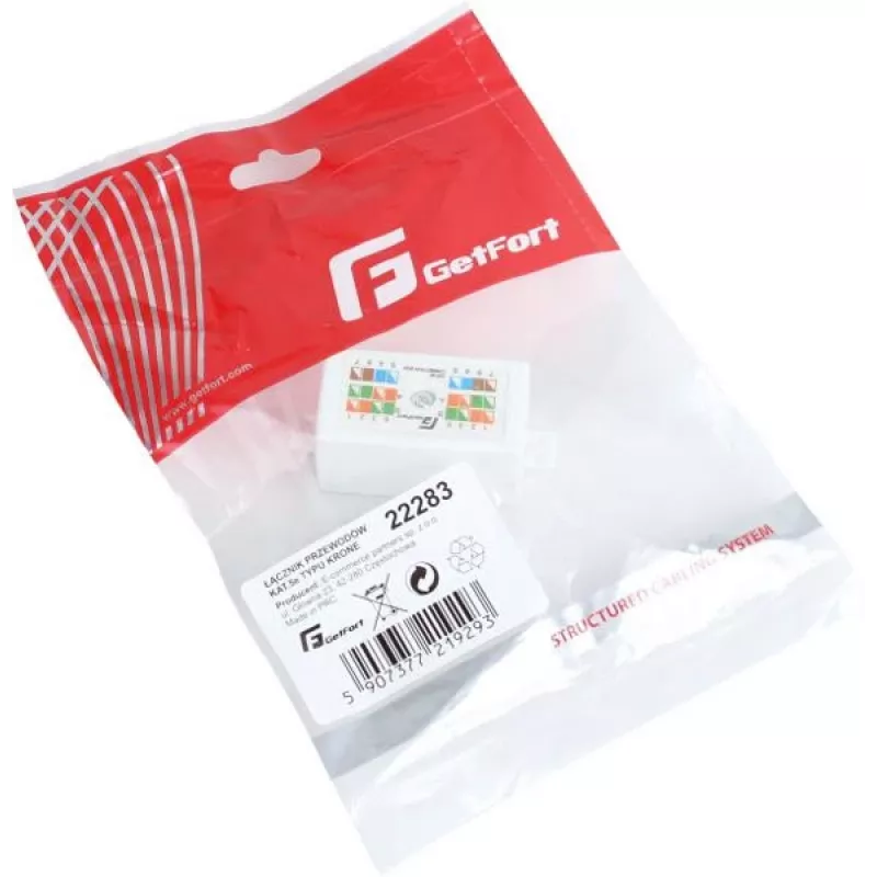 GETFORT GF-LP-5UTP Cat.5e UTP Krone Type Cable Joiner, Tool-less IDC, White