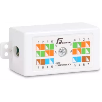 GETFORT GF-LP-6UTP Cat.6 UTP Inline Cable Connector, Krone Type, White