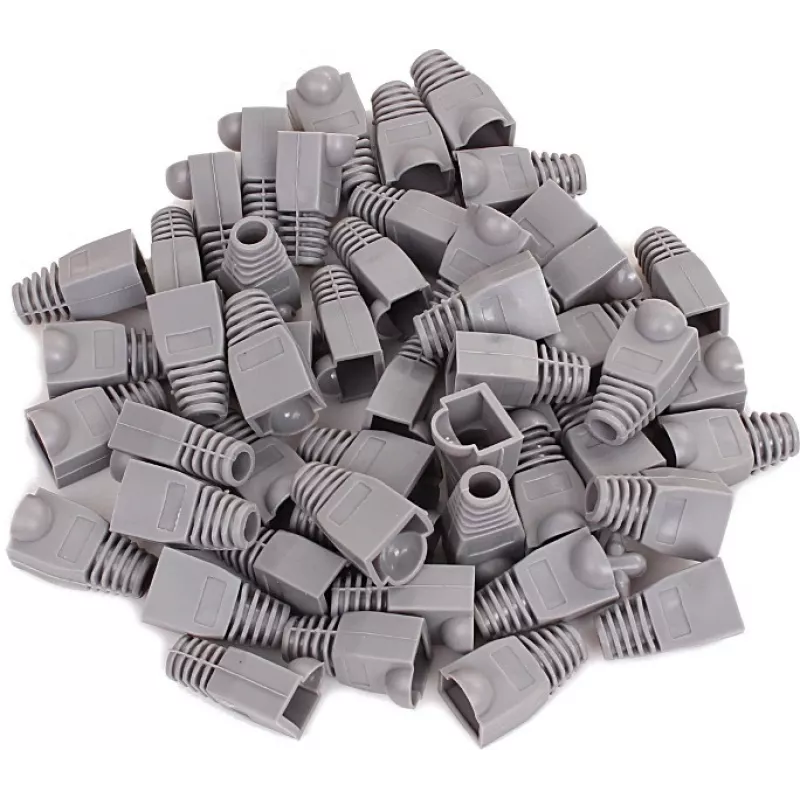 GETFORT GF-OS-RJ45-50 Grey RJ45 Connector Boots, 50-Pack, Strain Relief for Ethernet Cables