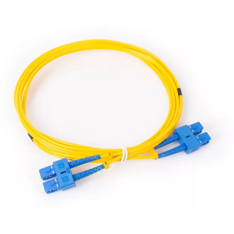 GETFORT GF-SUSUD2 Single-Mode Duplex Fiber Optic Patch Cord SC/UPC to SC/UPC, 2m, Yellow