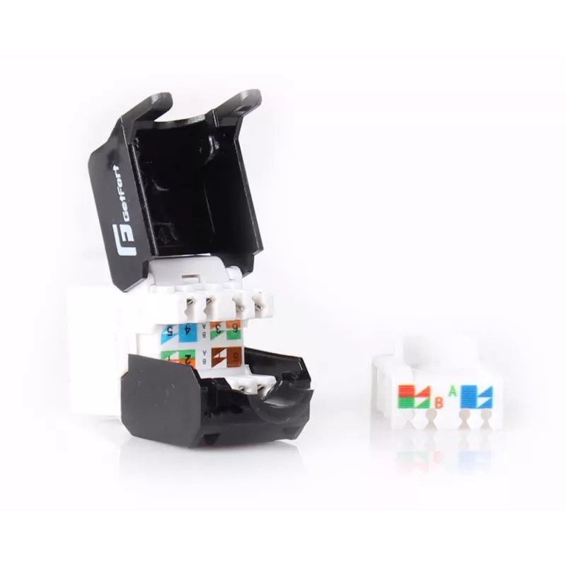GETFORT KGF-6AUTP-NT Cat.6A UTP Tool-less Keystone Jack Module, RJ45 Female, White