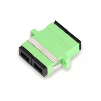 GETFORT SC/APC Duplex Fibre Optic Adapter, Single-mode, Green, Flanged Panel Mount