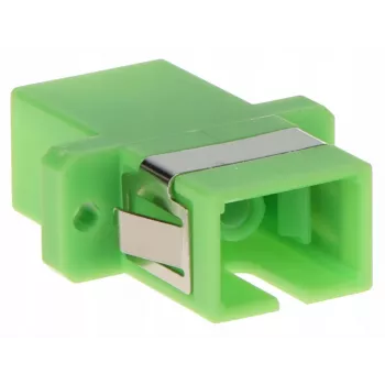 GETFORT SC/APC Simplex Fiber Optic Adapter, Single-mode, Green, Flanged Panel Mount