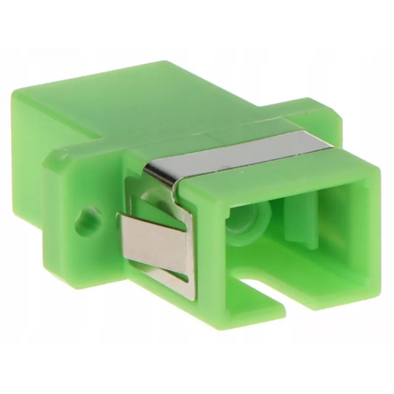 GETFORT SC/APC Simplex Fiber Optic Adapter, Single-mode, Green, Flanged Panel Mount