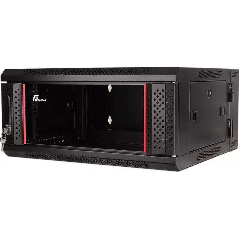 GETFORT WGF04-65EH-DGB 19 inch 4U Wall-Mount Rack Cabinet, Double-Section, 600x550 mm, Black