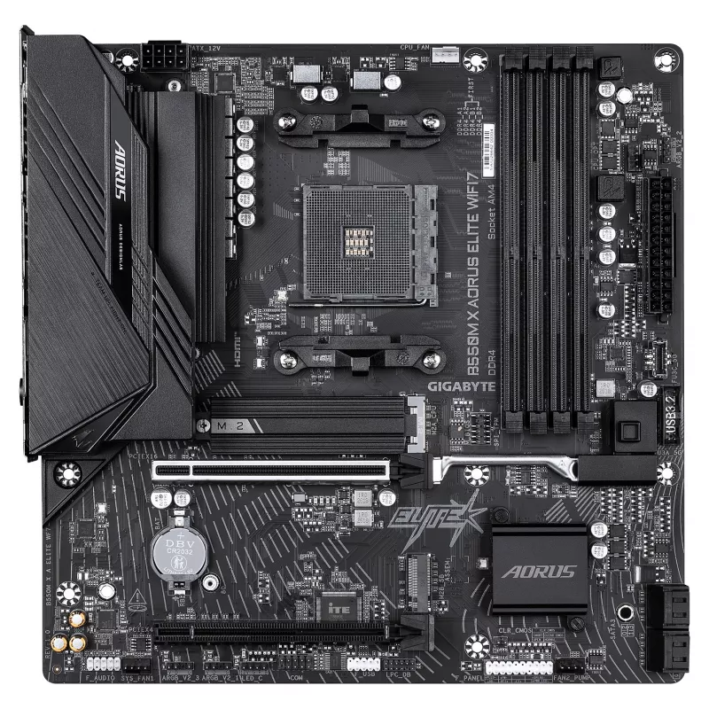 Gigabyte B550M X AORUS ELITE WIFI7 Micro-ATX Motherboard (AM4, DDR4, 2x M.2, Wi-Fi 7)