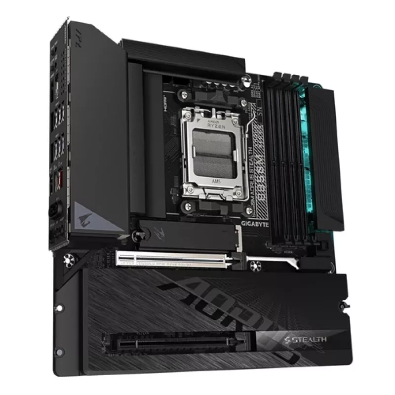 GIGABYTE B850M AORUS STEALTH AM5 Micro-ATX Motherboard, DDR5, 2.5GbE, Wi-Fi 6E, 3x M.2