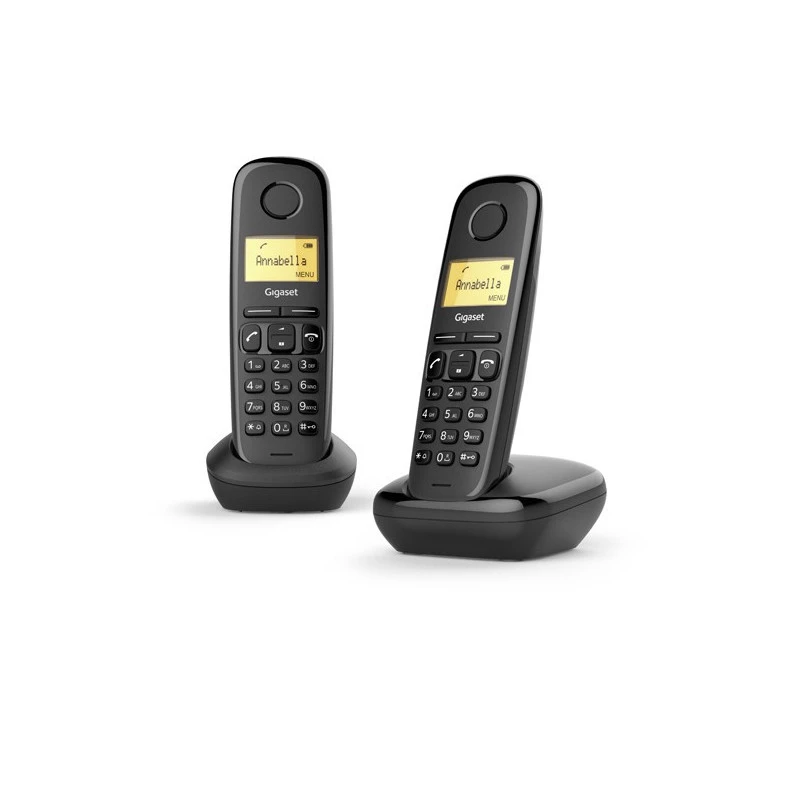 Gigaset A170 Duo Black DECT Cordless Phone with Answering Machine, 2 Handsets, ECO DECT