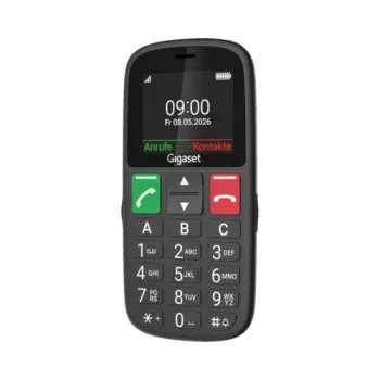 Gigaset GL30 Black Dual SIM Feature Phone with SOS Emergency Button, 2.8 inch Display, Charging Cradle