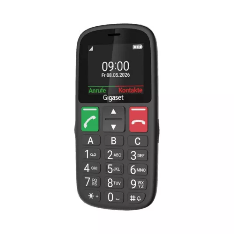 Gigaset GL30 Black Dual SIM Feature Phone with SOS Emergency Button, 2.8 inch Display, Charging Cradle