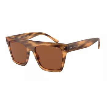 GIORGIO ARMANI SUNGLASSES AR8177-592173 Unisex Havana Brown Square Acetate 52/20/140 mm