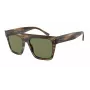 GIORGIO ARMANI Unisex Sunglasses AR8177-54092A - Striped Havana Frame, Dark Green Lenses, 52mm