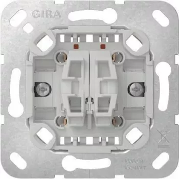 Gira 312800 2-Pole Changeover Push-Button Insert, 10A 250V AC, Screw Terminals, Flush-Mount