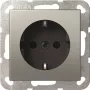 Gira 4188600 SCHUKO System 55 Stainless Steel Socket Outlet Insert