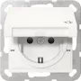 Gira 441427 SCHUKO Socket Outlet with Hinged Cover, System 55, Pure White