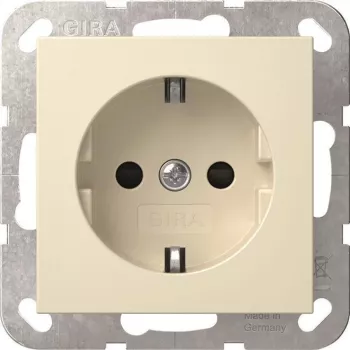 GIRA 445301 SCHUKO Socket Outlet with Shutter, System 55, Cream