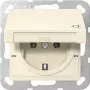 Gira 445401 SCHUKO Socket Outlet with Hinged Cover, System 55, Cream White Glossy