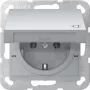 GIRA 445426 SCHUKO Socket Outlet System 55 Flush-Mounted Aluminium with Hinged Lid, 16 A, 250 V, IP44