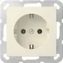 Gira 446601 SCHUKO Socket Outlet Flush-Mounted Without Claws System 55 Cream White Glossy