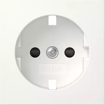 Gira 492103 Cover Plate for SCHUKO Socket with Hinged Lid, System 55, Pure White