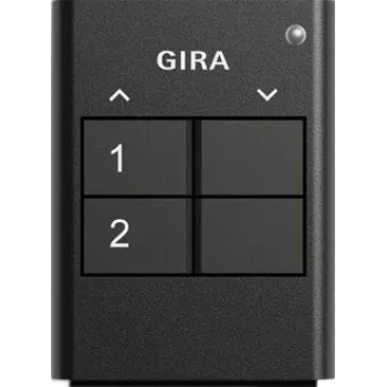 GIRA 535210 Wireless Handheld Transmitter for System 3000, 2-Channel RF, Battery Powered, White