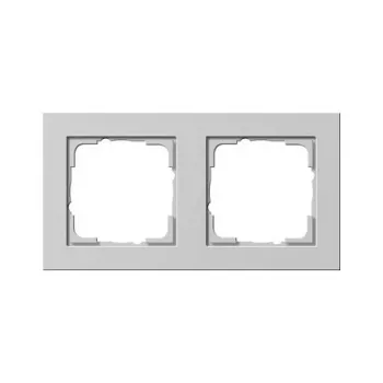 Gira E2 2-Gang Cover Frame, Grey Matte