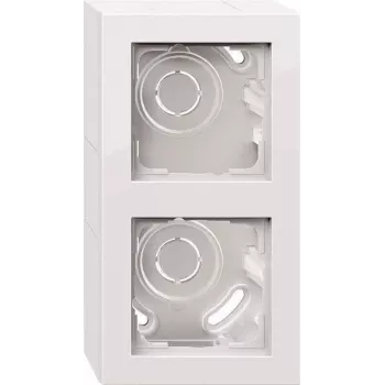 Gira E2 Surface-Mounted Housing, 2-Gang with Frame, Pure White 106229