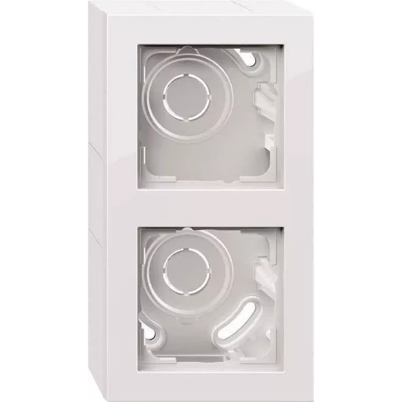 Gira E2 Surface-Mounted Housing, 2-Gang with Frame, Pure White 106229