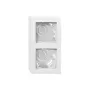 Gira E2 Surface-Mounted Housing, 2-Gang with Frame, Pure White 106229