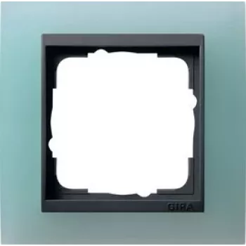 Gira Event Opak Anthracite with Blue Central Plate 1-Gang Cover Frame 021185