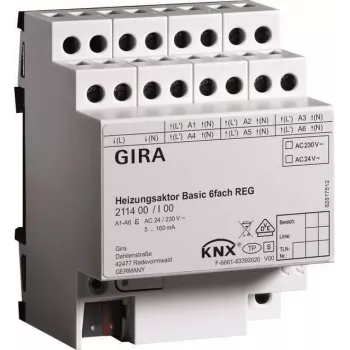 GIRA Heating Actuator 6-fold basic KNX REG 211400
