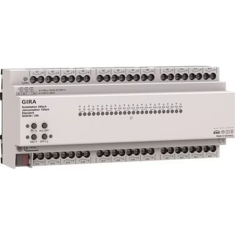 Gira KNX ONE 503000 Switching and Blind Actuator 24x/12x 16 A Standard