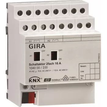 GIRA KNX Switching Actuator 2-Channel 16A DIN Rail 104000
